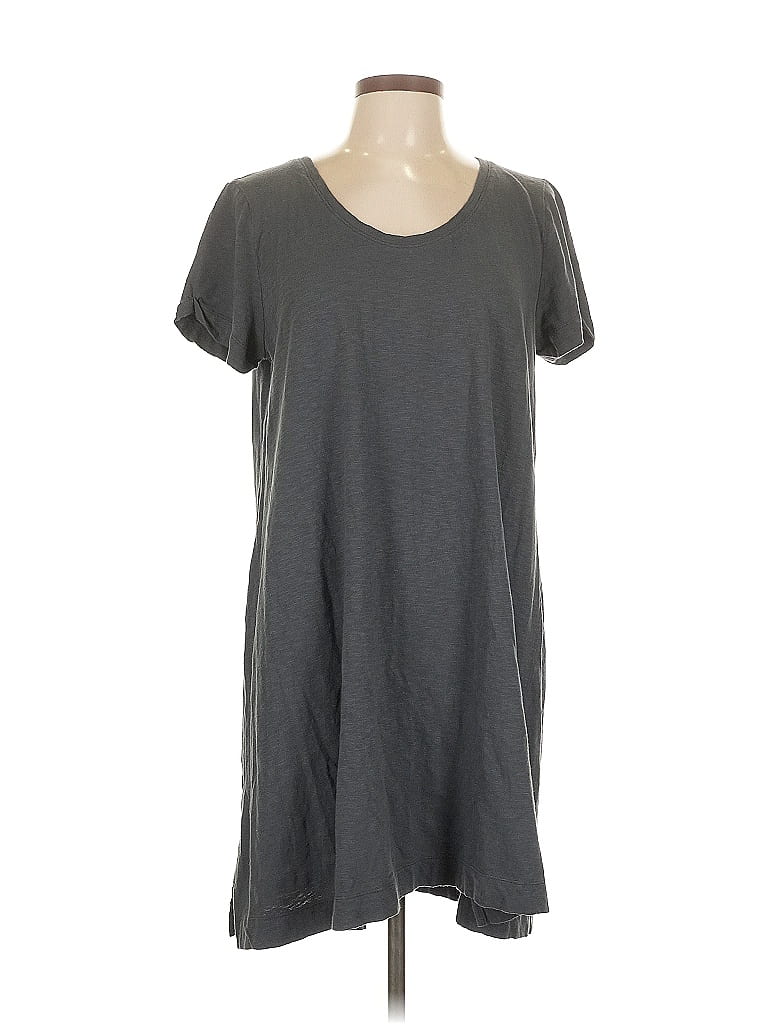 Lou & Grey for LOFT 100% Cotton Gray Casual Dress Size L - photo 1