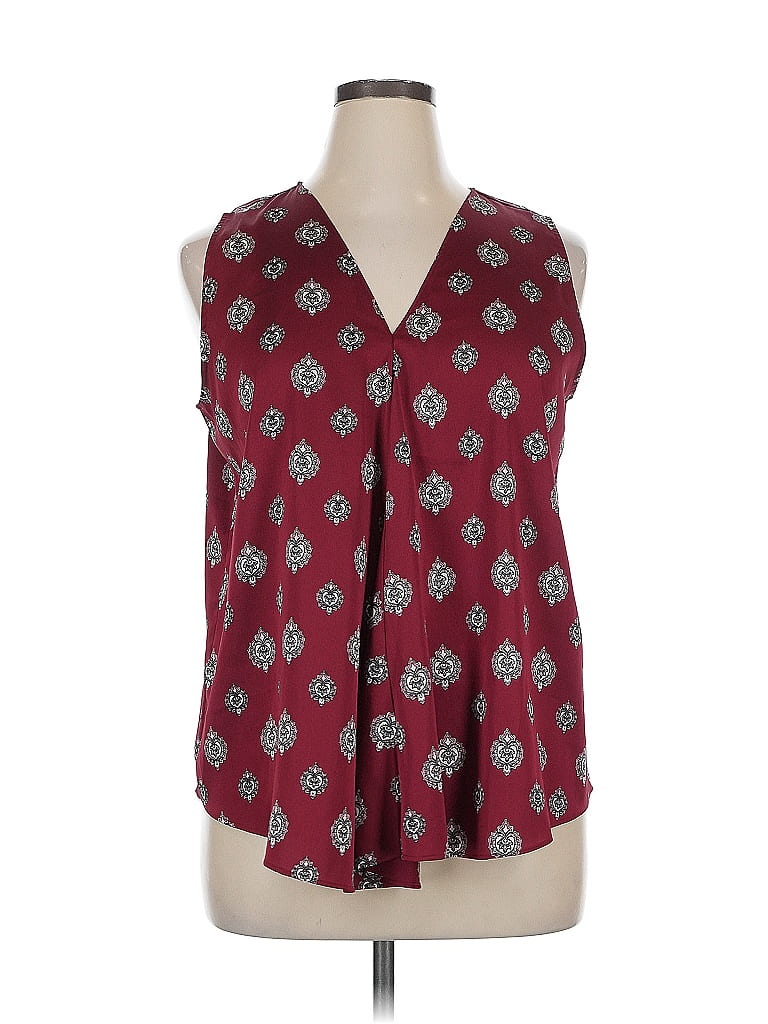 Ann Taylor Factory Burgundy Sleeveless Blouse Size XL - photo 1