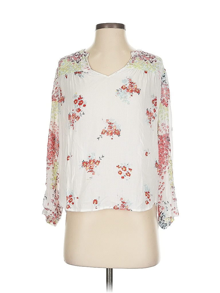 Pre-owned Lucky Brand 3/4 Sleeve Blouse In White