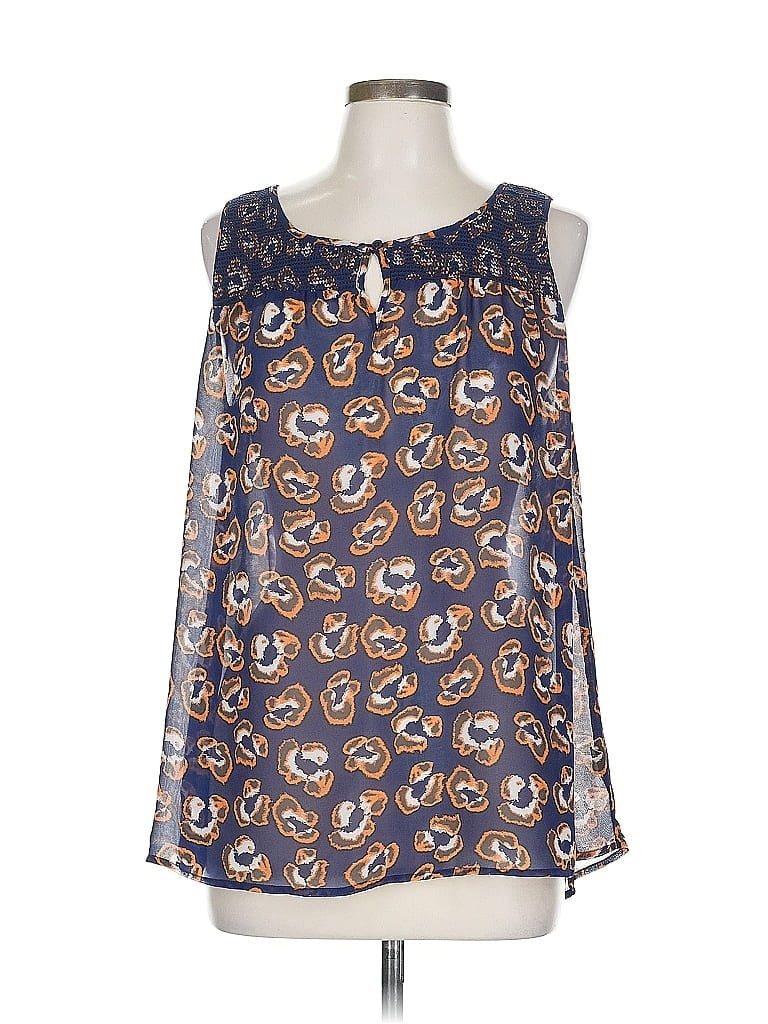Mystree Blue Sleeveless Blouse Size L - photo 1