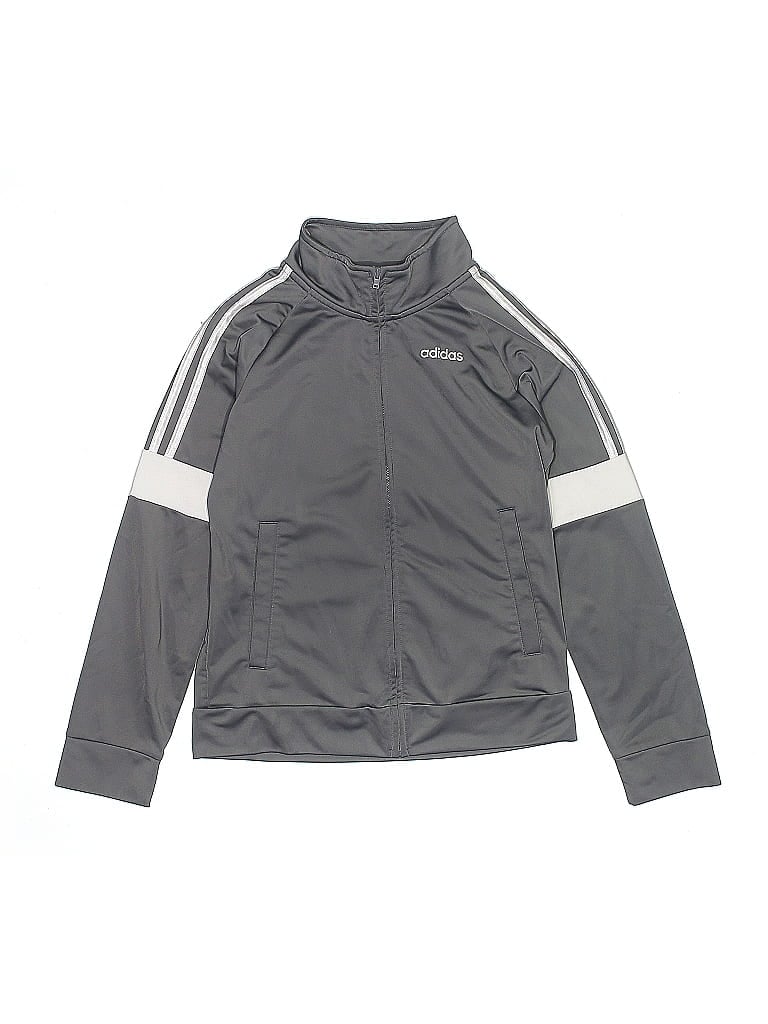 Adidas 100% Polyester Gray Track Jacket Size M (big kids) - photo 1