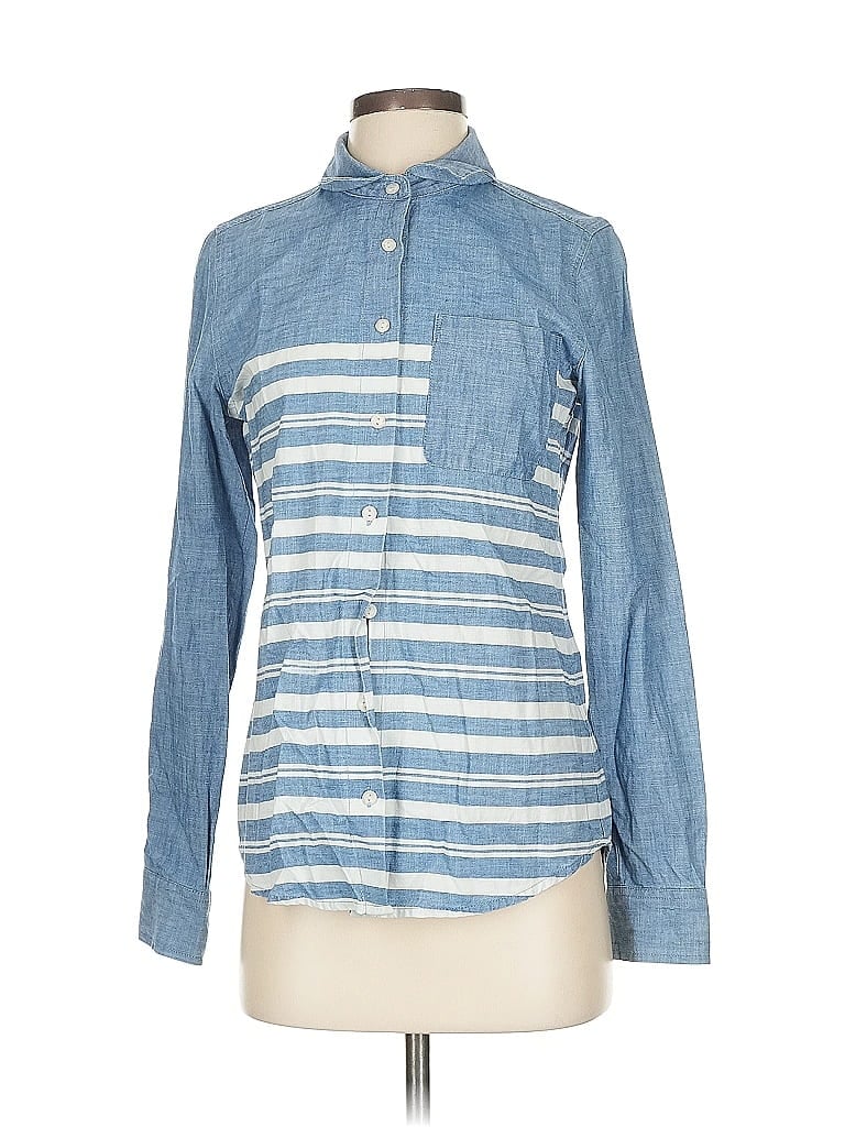 Pre-owned Tommy Hilfiger Long Sleeve Button Down Shirt In Blue