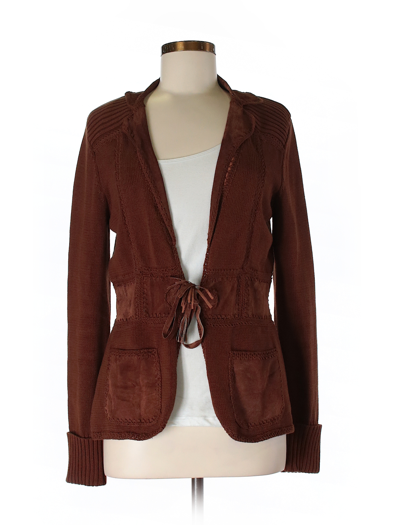 Nanette Lepore 100% Cotton Solid Brown Cardigan Size M - 93% off | thredUP
