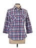 Carhartt Plaid Blue 3/4 Sleeve Button-Down Shirt Size L - photo 1