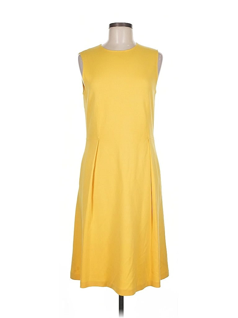 St. John Solid Yellow Casual Dress Size 8 - photo 1