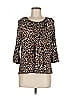 MICHAEL Michael Kors Animal Print Brown 3/4 Sleeve Blouse Size M - photo 1