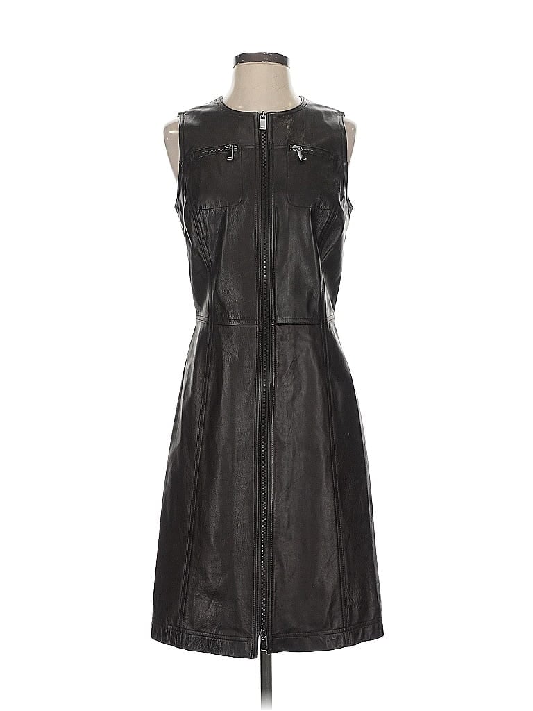 Worth 100% Leather Black Cocktail Dress Size 4 - photo 1