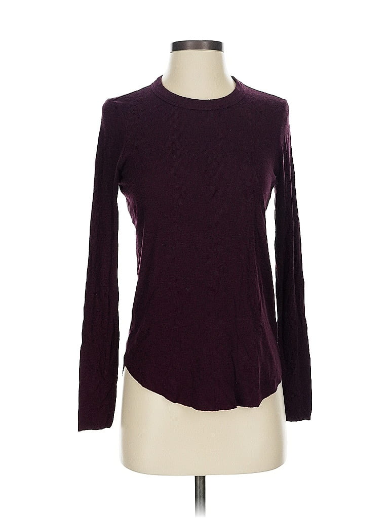 Pre-owned Aerie Long Sleeve T-shirt In Burgundy