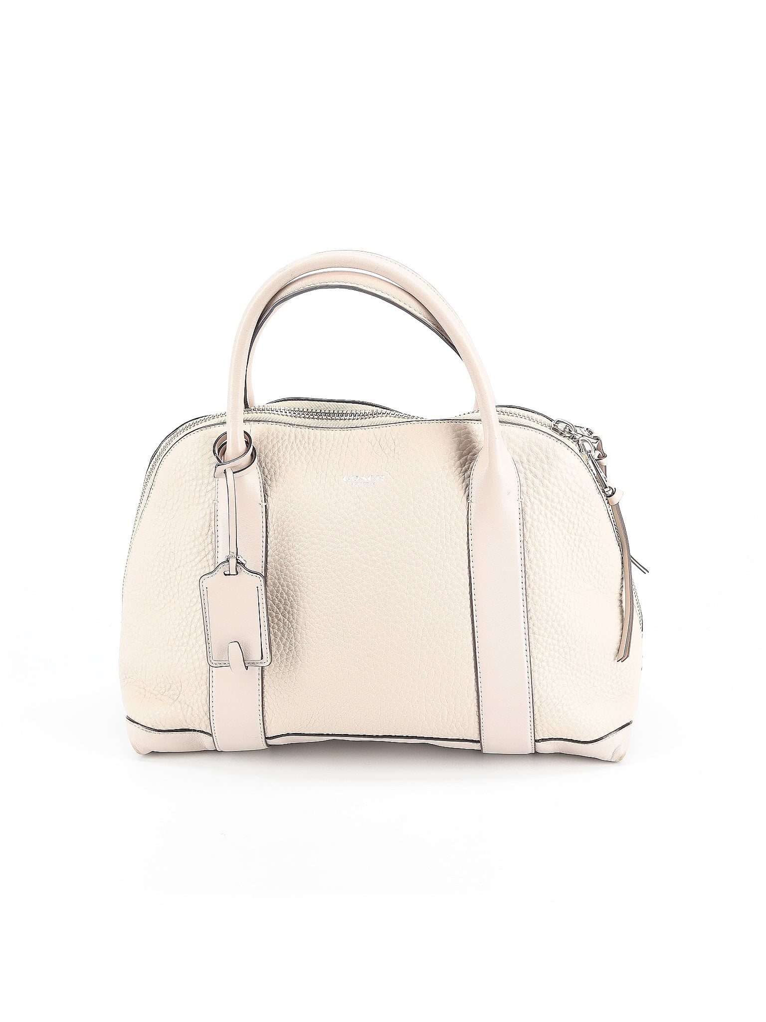 Coach Factory 100% Leather Solid Ivory Tan Leather Satchel One size