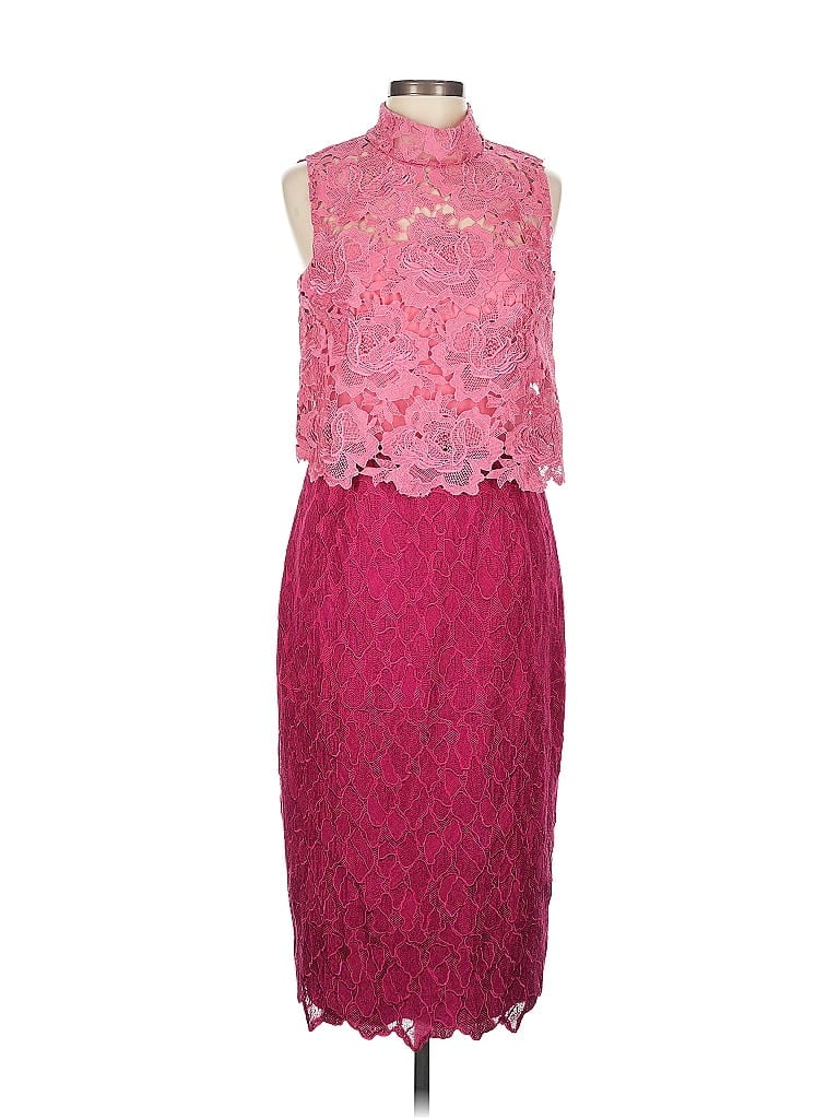 ML Monique Lhuillier 100% Polyester Pink Cocktail Dress Size 10 - photo 1