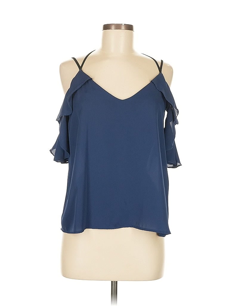 Pre-owned 19 Cooper Sleeveless Blouse In Blue