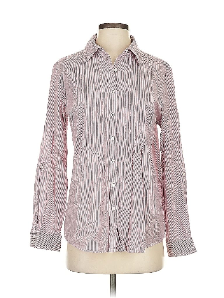 Pre-owned Coldwater Creek Long Sleeve Button Down Shirt In Gray