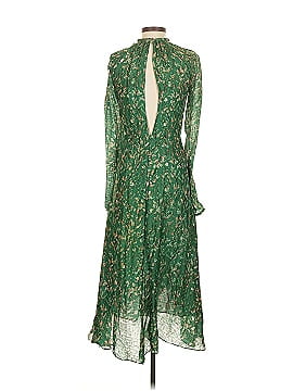green emerald velvet dress High Neck Tiered Jersey Dress-Rich Emerald, Elaborate Leaf