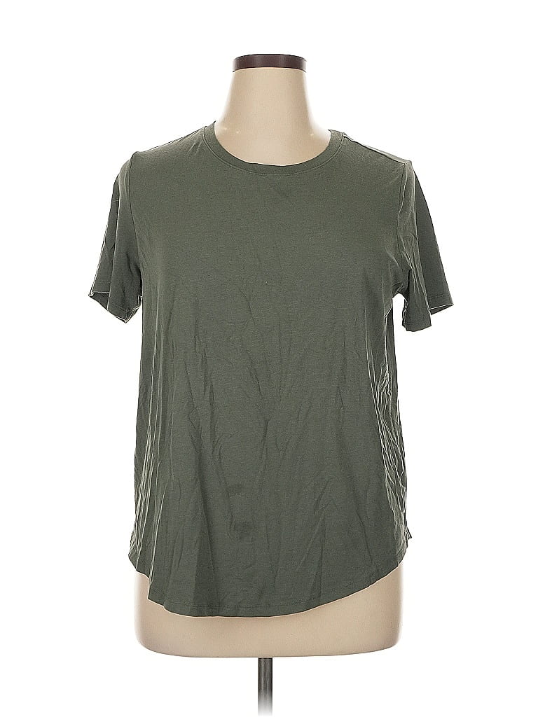 Terra & Sky Solid Green Short Sleeve T-Shirt Size 0X - photo 1