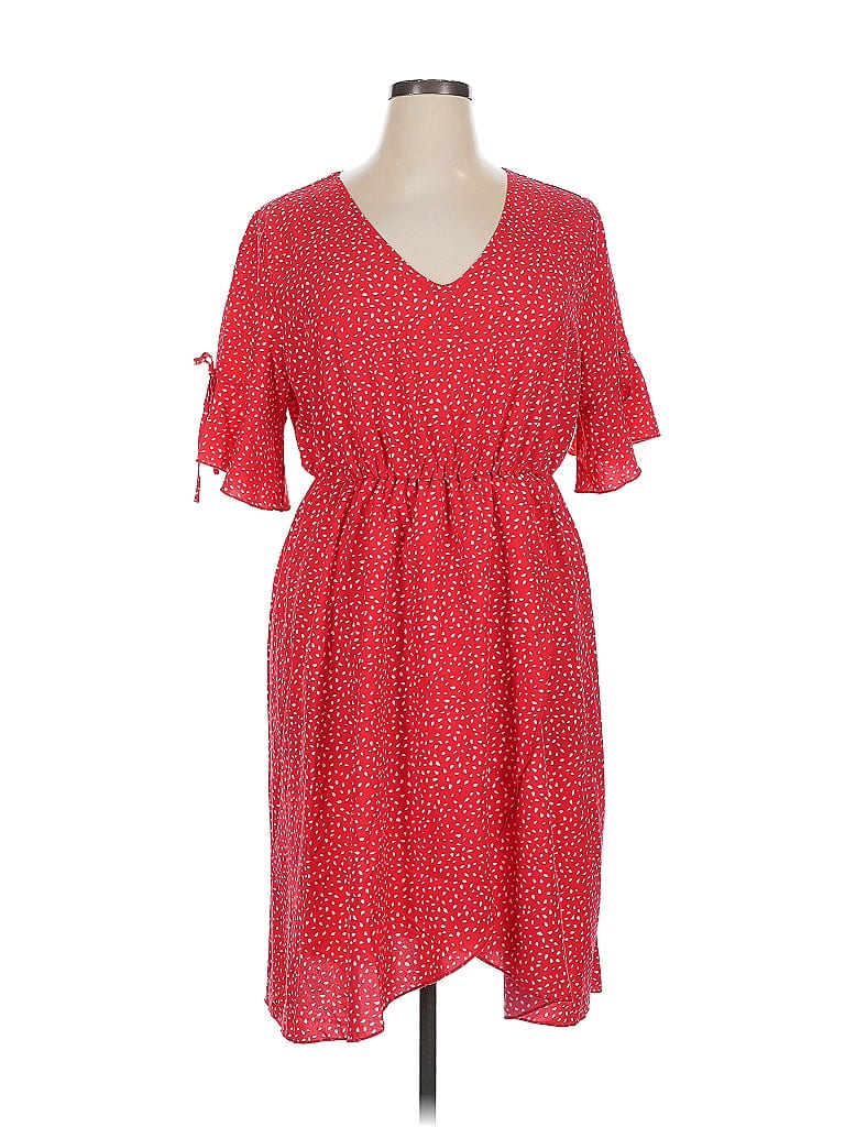 Pre-owned Shein Curve Casual Dress In Red