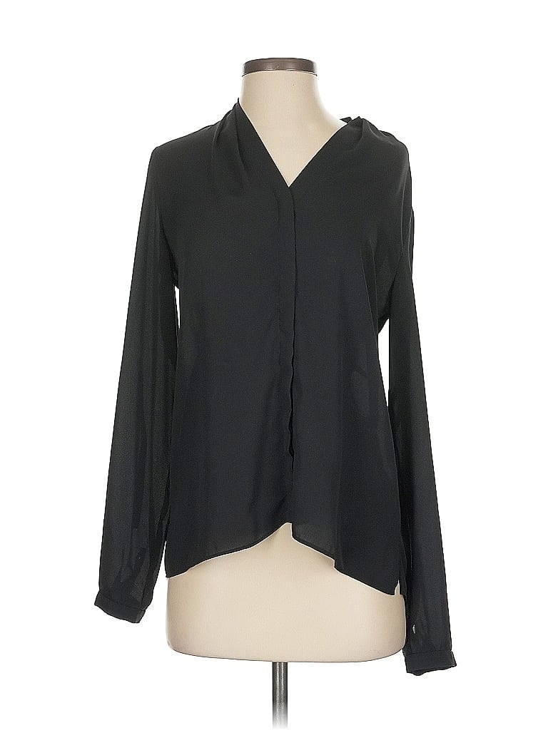 Pre-owned T Tahari Long Sleeve Blouse In Black