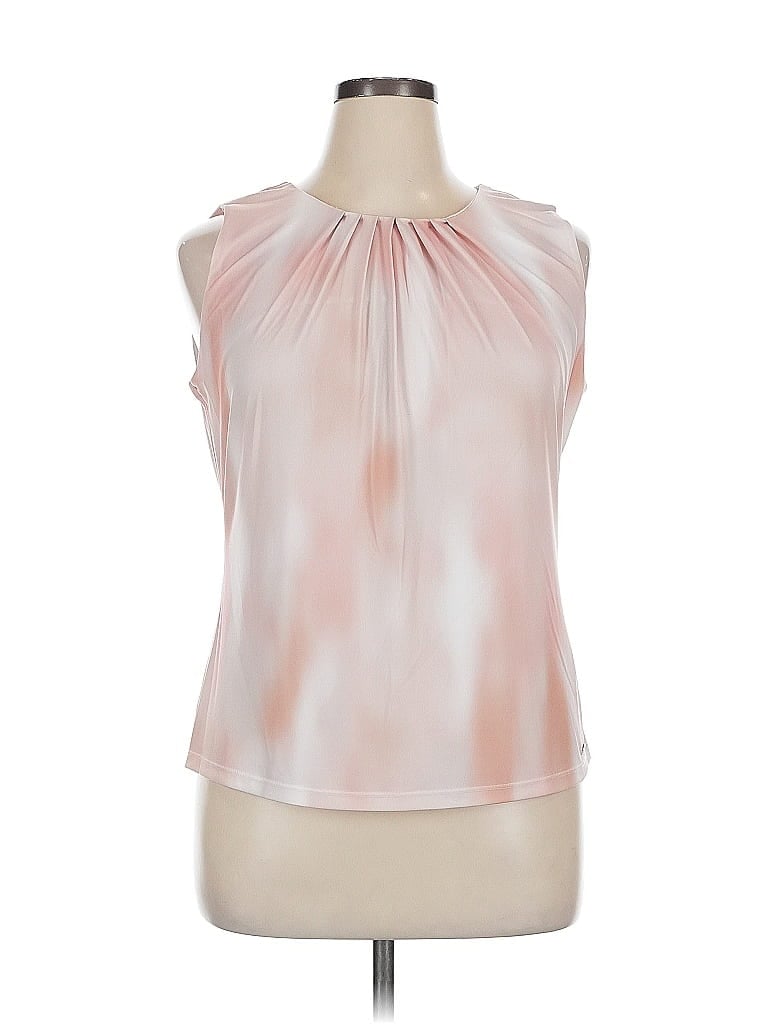 Pre-owned Calvin Klein Tank Top Pink Halter Neckline Tops