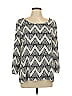 Peach Love Cream California 100% Polyester Chevron-herringbone Silver 3/4 Sleeve Blouse Size L - photo 1