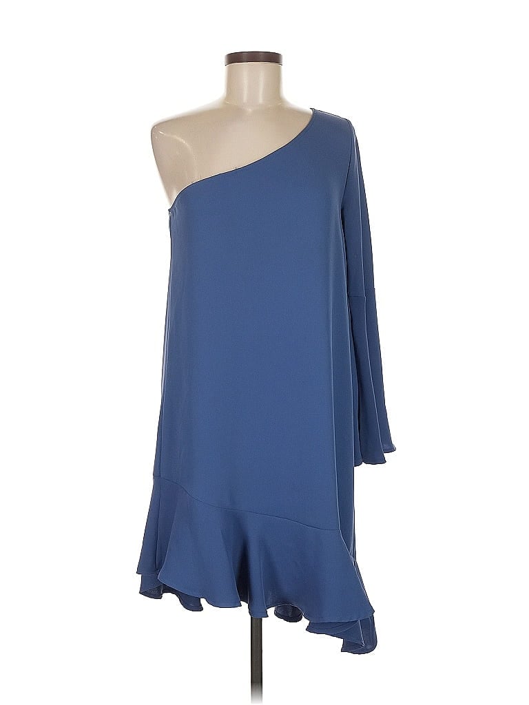 Everly 100% Polyester Solid Blue Cocktail Dress Size M - photo 1