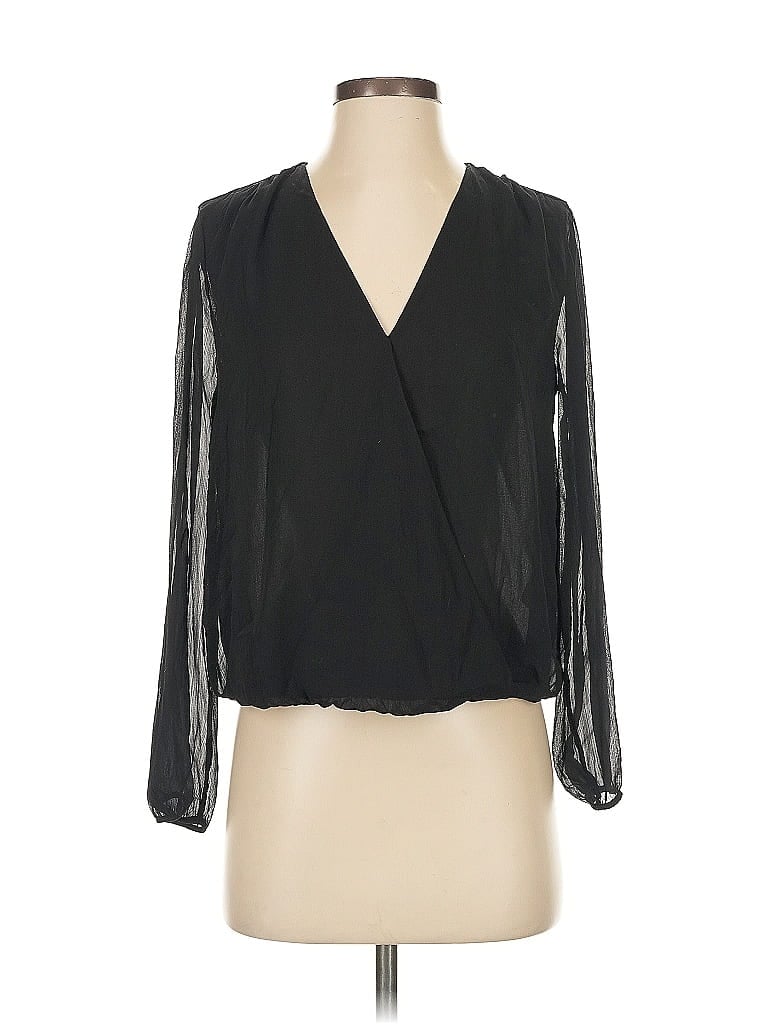 Pre-owned Banana Republic Long Sleeve Blouse In Black