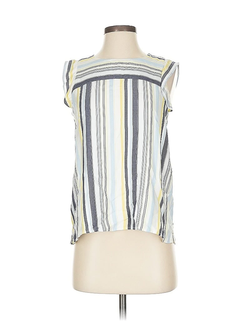 Pre-owned Ann Taylor Loft Sleeveless Blouse In White