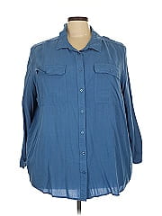 Woman Within 3/4 Sleeve Button Down Shirt
