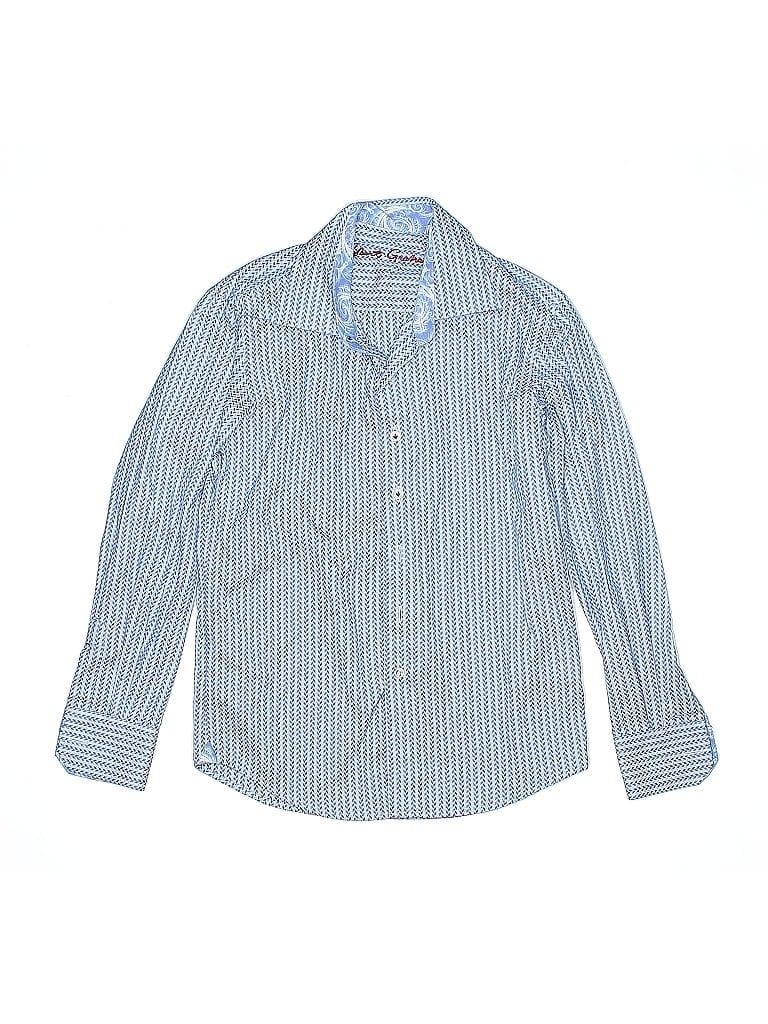 Robert Graham 100% Cotton Stripes Blue Long Sleeve Button-Down Shirt Size 8 - photo 1