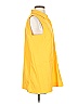 Lafayette 148 New York Yellow Sleeveless Button-Down Shirt Size S - photo 4