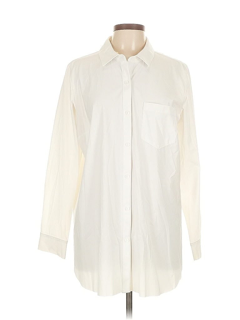 Alfani Ivory Long Sleeve Button-Down Shirt Size L - photo 1