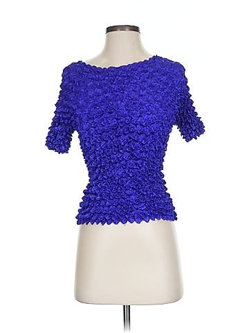 f.c Bold Blue Textured Top (view 1)
