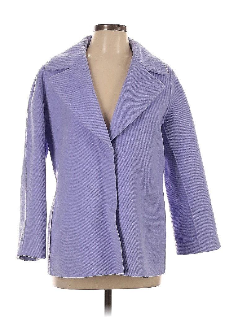 Pre-owned Lafayette 148 Wool Coat In Purple