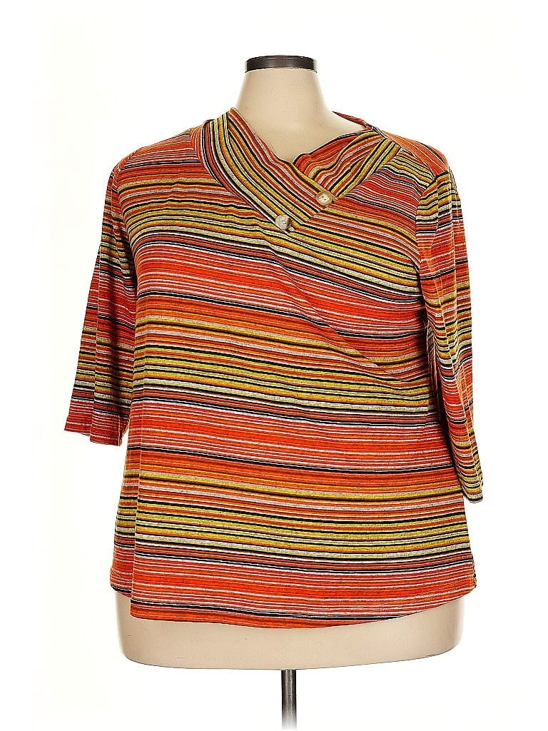 Agnes Orinda Orange 3/4 Sleeve Blouse Size 3X - photo 1
