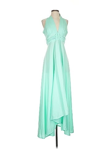 Assorted Brands Elegant 1970s Green Halter Neck Maxi Dress (view 1)