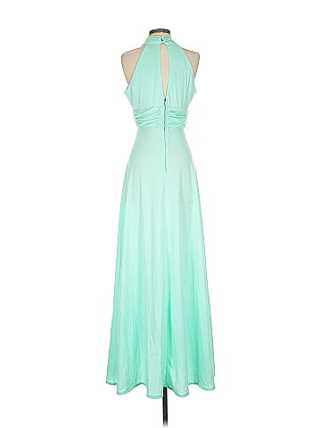 Assorted Brands Elegant 1970s Green Halter Neck Maxi Dress (view 2)
