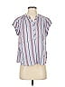Joie Stripes Blue Purple Short Sleeve Blouse Size S - photo 1