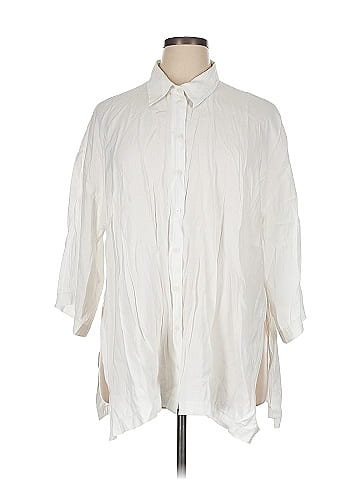 Zara 3/4 Sleeve Button-Down Shirt (view 1)