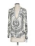 Hale Bob 100% Silk Silver Long Sleeve Silk Top Size XS - photo 1