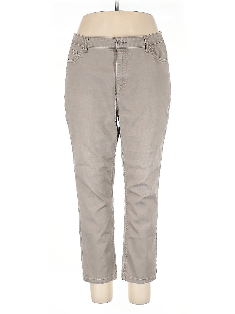 Catherines Gray Tan Jeans Size 18 (petite) - photo 1