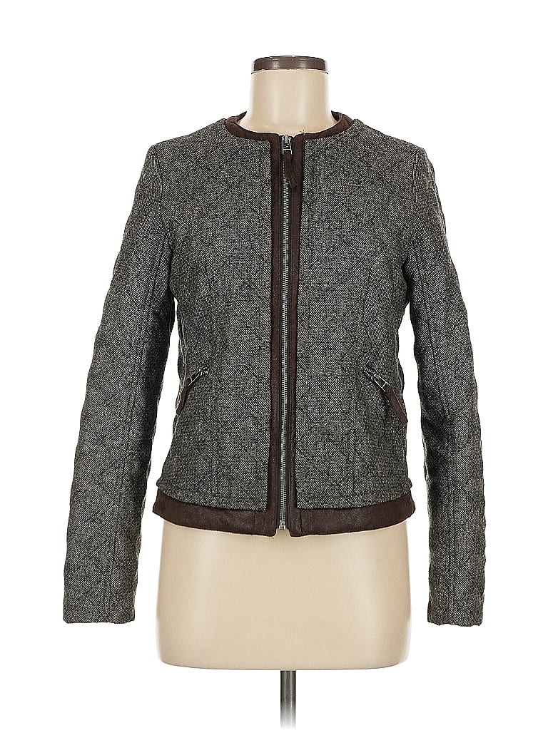 For Cynthia 100% Polyester Tweed Gray Brown Blazer Size M - photo 1