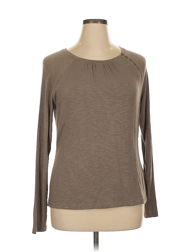 Pre-owned Royal Robbins Long Sleeve Top Brown Boatneck Tops