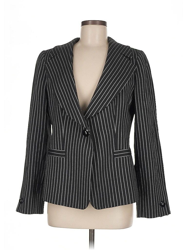 Armani Collezioni Stripes Gray Wool Blazer Size EU (IT) 44 / US 8 - photo 1