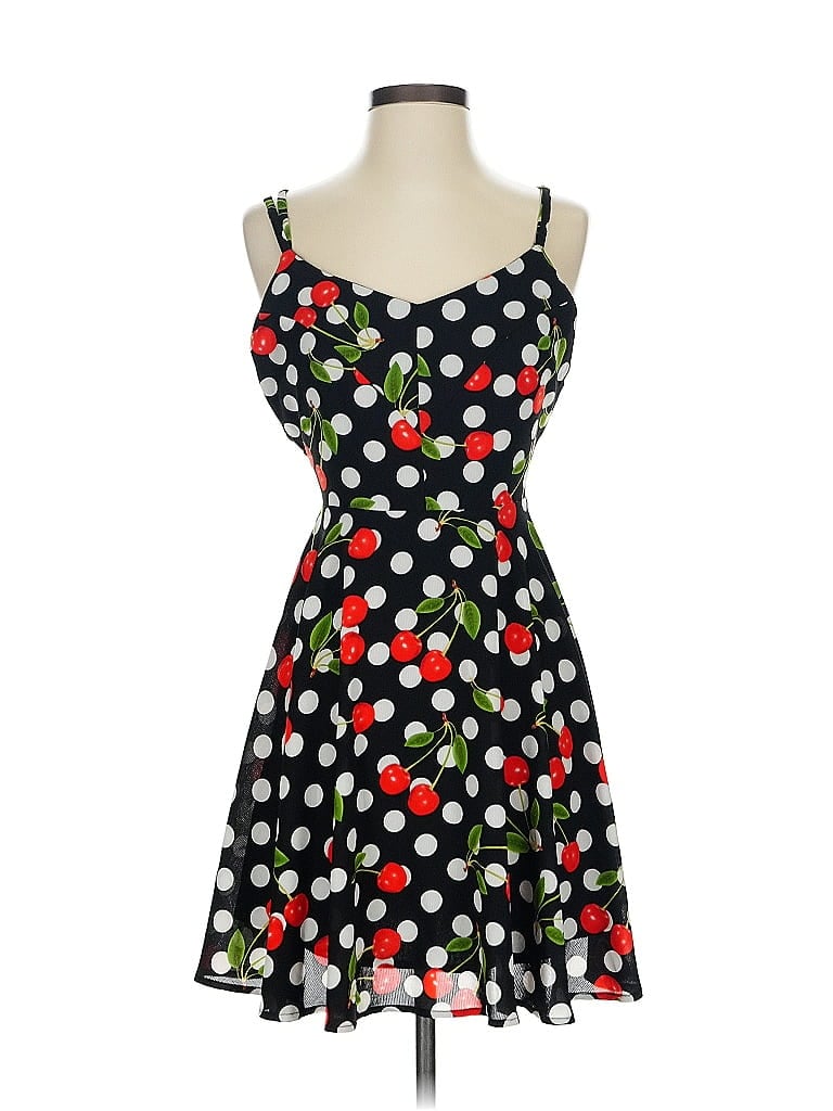 Everly 100% Polyester Polka Dots Black Cocktail Dress Size S - photo 1