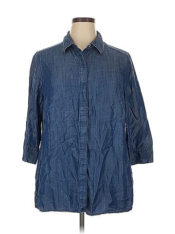 Foxcroft 3/4 Sleeve Button-Down Shirt (view 1)