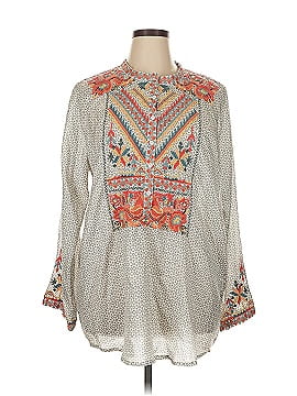 Johnny Was Long Sleeve Silk Top