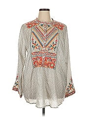 Johnny Was Long Sleeve Silk Top