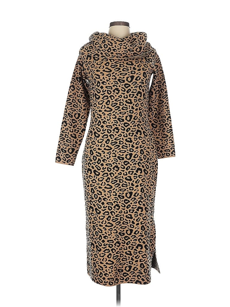 Worth New York Animal Print Brown Casual Dress Size L - photo 1