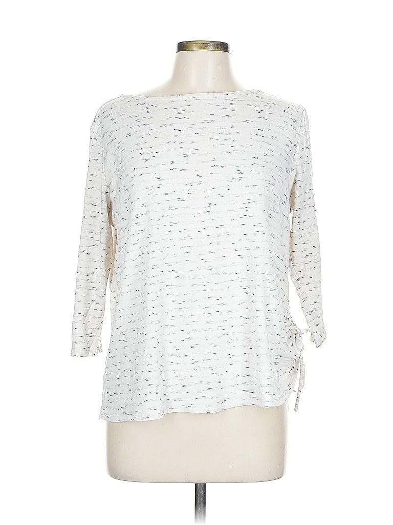 Purejill Silver 3/4 Sleeve T-Shirt Size L - photo 1