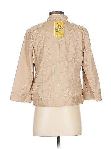 Christopher & Banks Tan Lightweight Zip Front Jacket (view 2)
