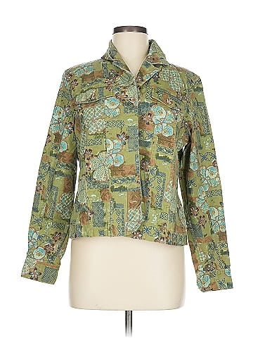 Christopher & Banks Artistic Patchwork Design Tan Jacket (view 1)