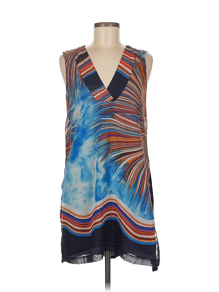Tiny 100% Polyester Graphic Blue Casual Dress Size M - photo 1